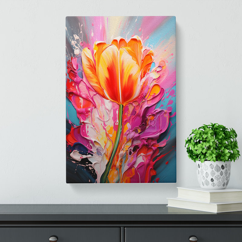 Tulip Flower Action - Wrapped Canvas, 50cm H x 35cm W x 3cm D