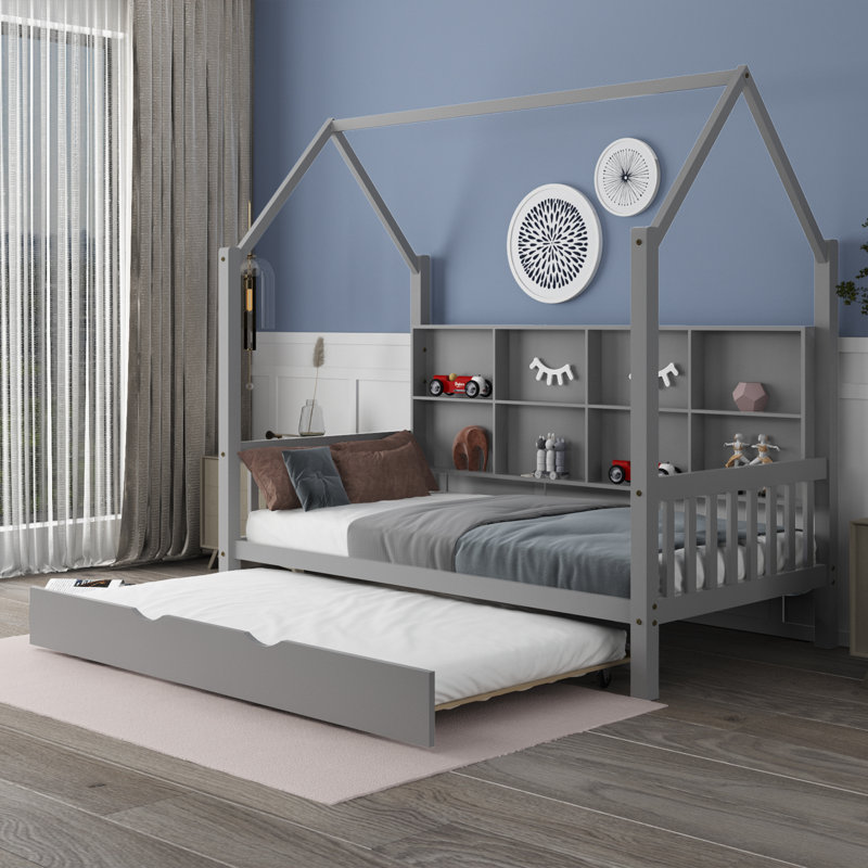 Lit plateforme avec lit gigogne Harper Orchard, Gris, Simple