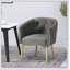 Fauteuil capitonné en velours gris à 4 pieds-185256736