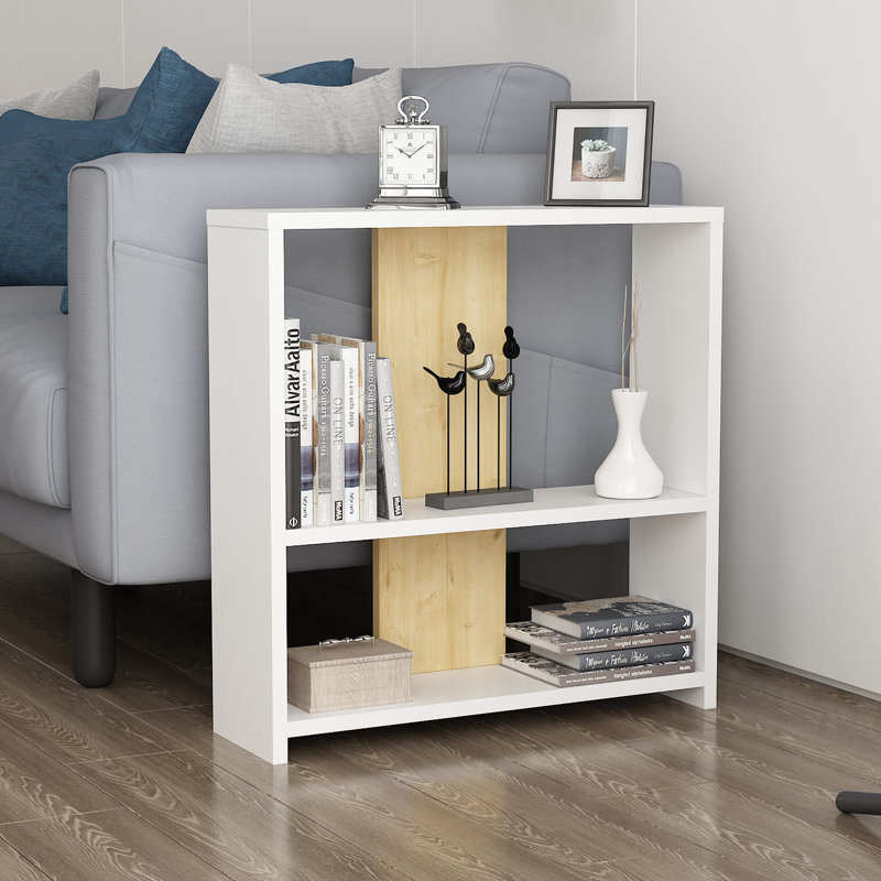 Amvi End Table, White/Light Brown