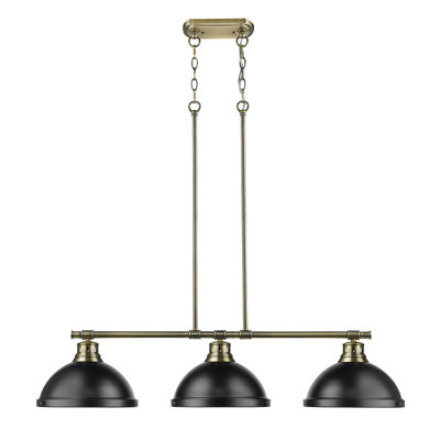 Luminaire suspendu en forme de dôme à 3 lumières pour îlot de cuisine Drakeford