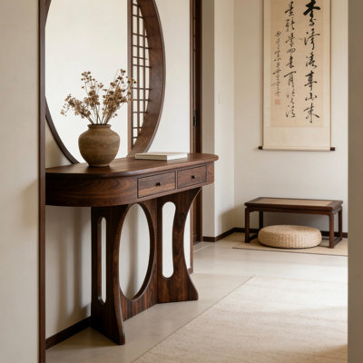 Ancient-style wooden console table