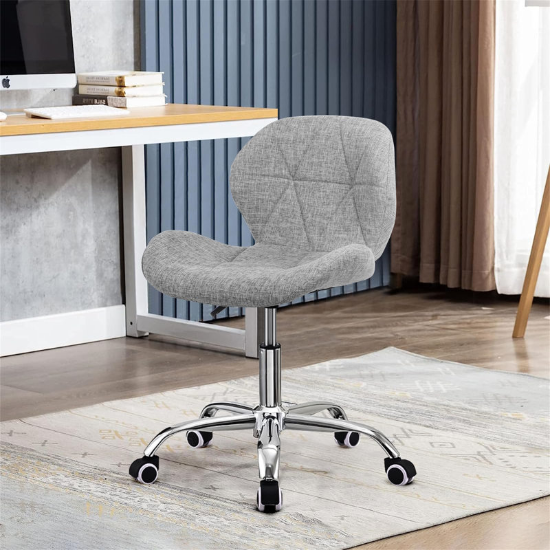 Erltrud Office Chair, Light Grey, Fabric