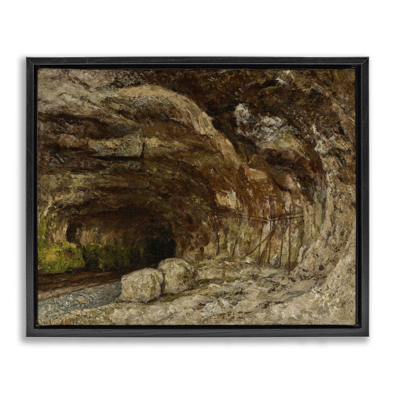 Art mural classique sur toile flottante encadrée par grotte de Sarrazine, Cadre flottant noir de jais, H 25 po x l 31 po