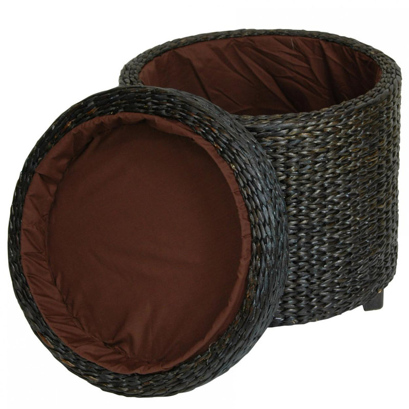 Upholstered Ottoman, Black