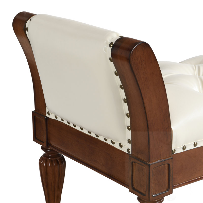 Banc touffeté avec coussin, Beige, Beige