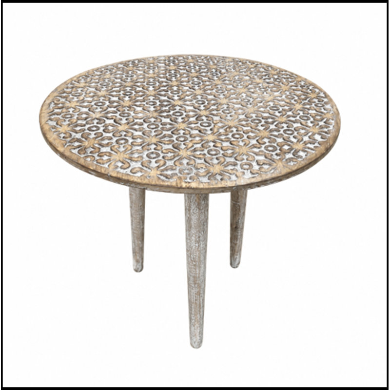 Table de bout ronde avec pieds robustes