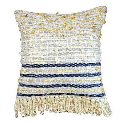 Fringed Cotton Throw Pillow