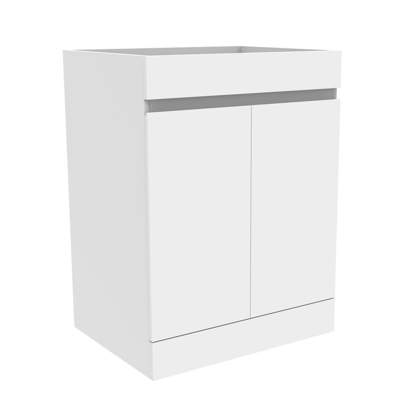 Clariece 500mm Single Bathroom Vanity with Drop In Resin Basin, High Gloss White
