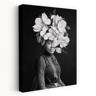 «My Favorite Photo Of Her Elegant surreal Vintage Magnolia Flower Portrait», art mural