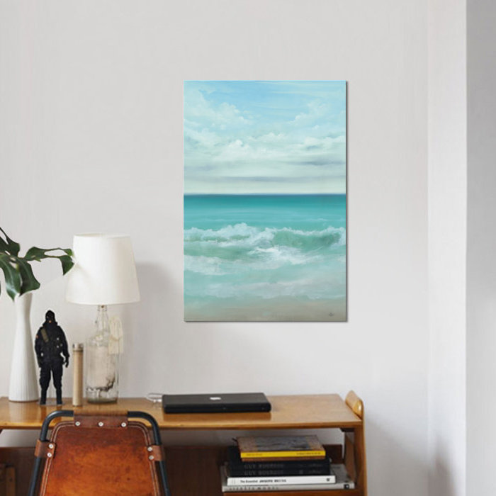 « aqua marine », impression sur toile, H 12 po x l 8 po x P 0,75 po, Pas de tapis, Toile tendue