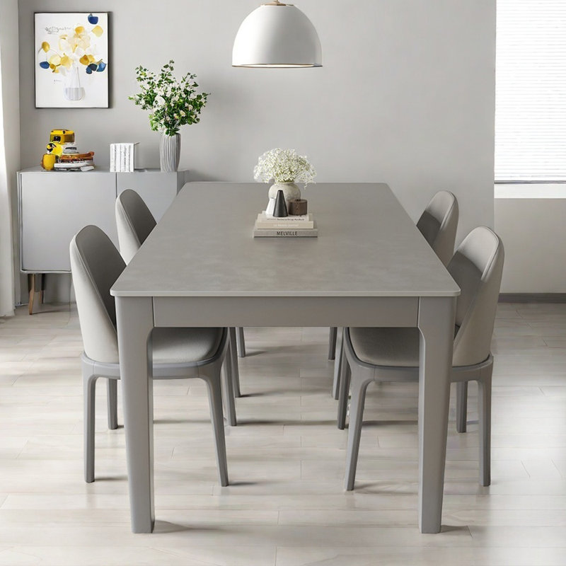 Simple modern rectangle dining table sets, 29.5"H x 63"L x 35.4"W