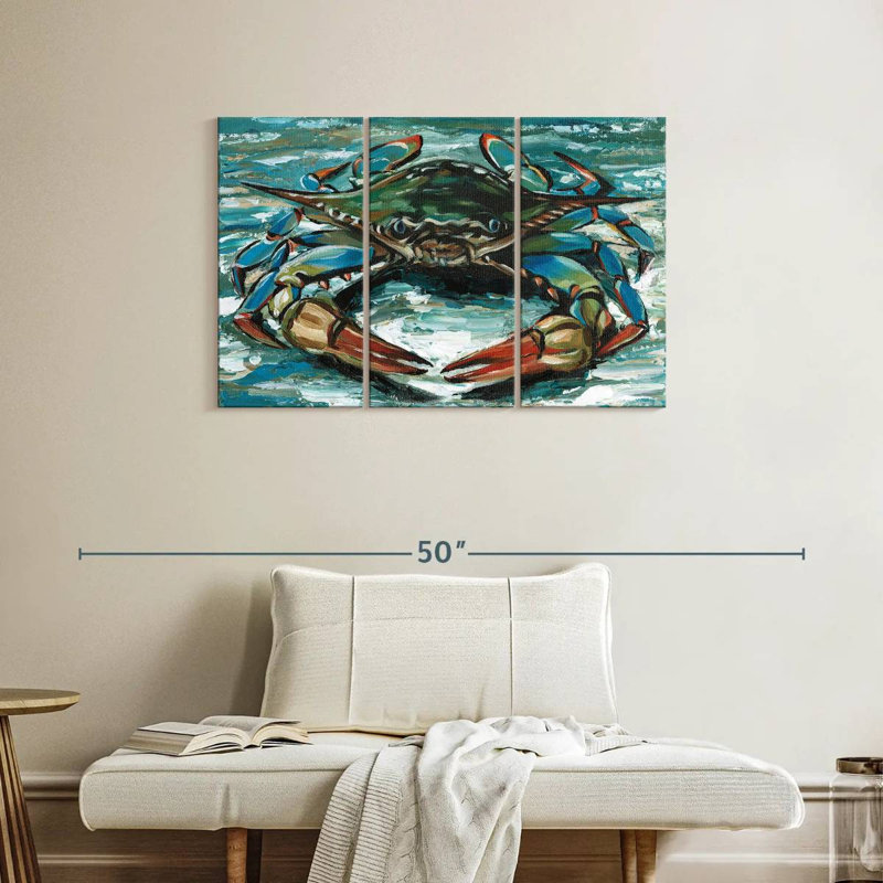 Crabe Brampt Blue Palette II, H 24 po x l 38 po