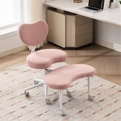 Pink Adjustable Stool With Lumbar Support, 360 - Degree Swivel, Cross Legged Chair For , , And Fidgety Sitters. Plus Size Seat Cushion , Upgraded Comfort, 300 Lbs Weight Capacity. Safe Cylinder,