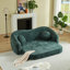 Canapé inclinable convertible courbé de 86 pouces, canapé-lit pliant sans cadre 2 en 1 avec base coulissante et siège profond, canapé inclinable en chenille à deux places, aucun assemblage requis Vert-115151664