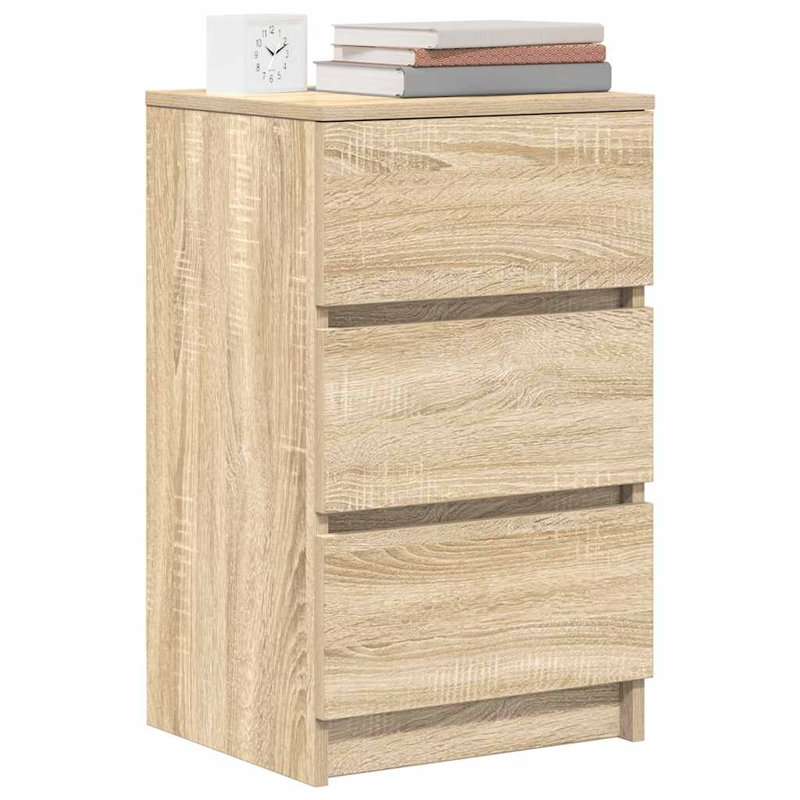 Bedside Cabinet With 3 Drawers 39X35x65 Cm, Sonoma Oak