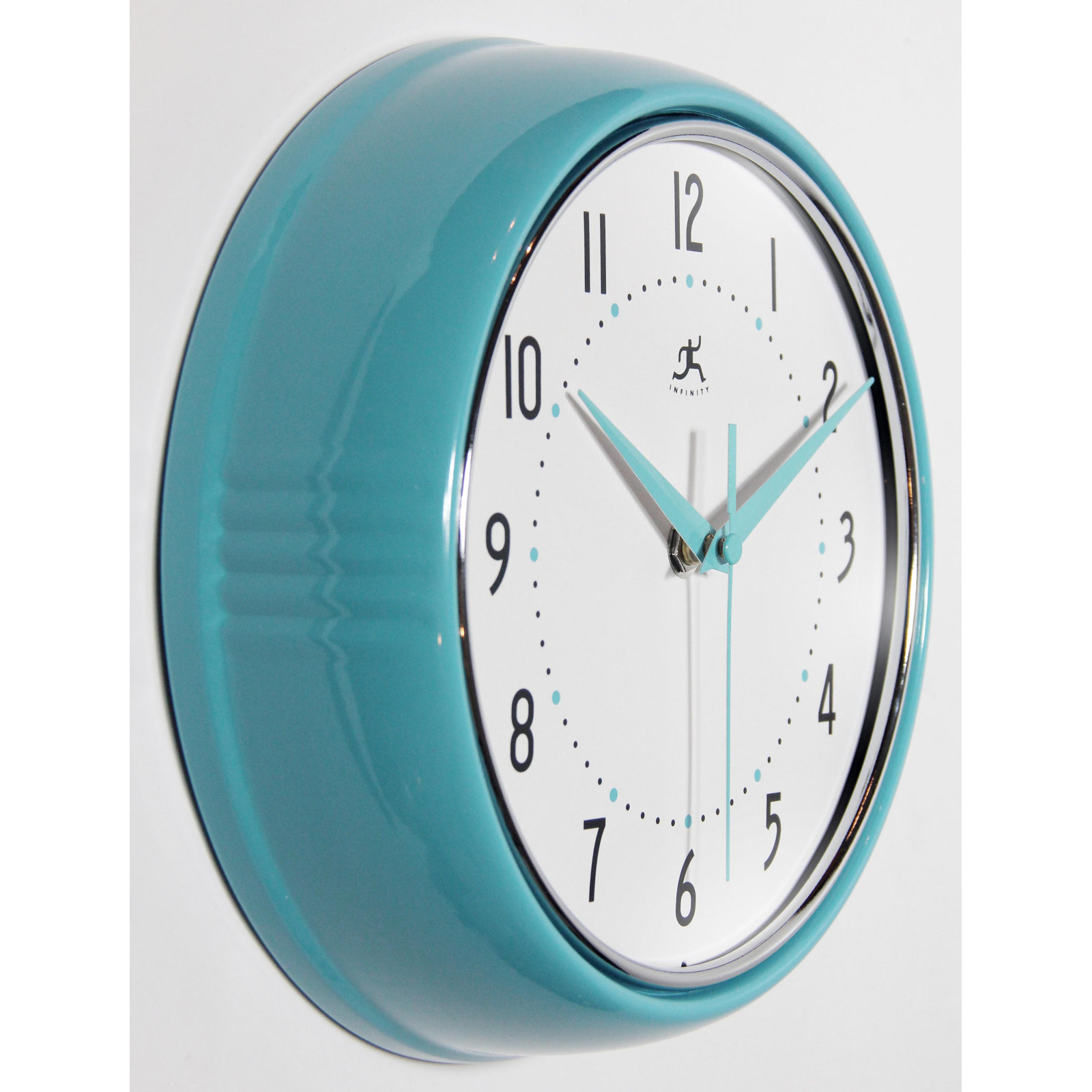 Desdra Metal Wall Clock, Turquoise, Small