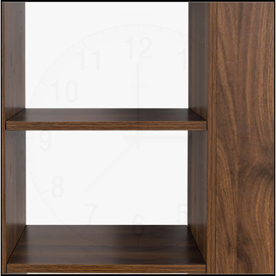 Armoire de rangement moderne 70,87 H avec 4 tablettes à 3 niveaux, 3 tiroirs latéraux et 4 petites tablettes pour une utilisation polyvalente