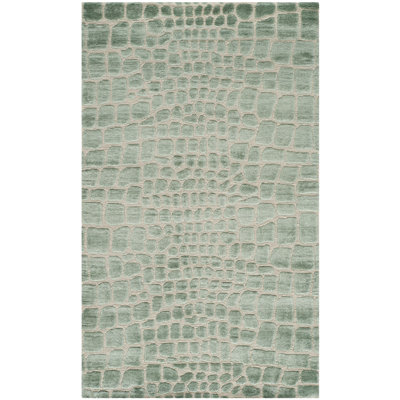 Amazonia Hand-Tufted Teal/Grey Area Rug