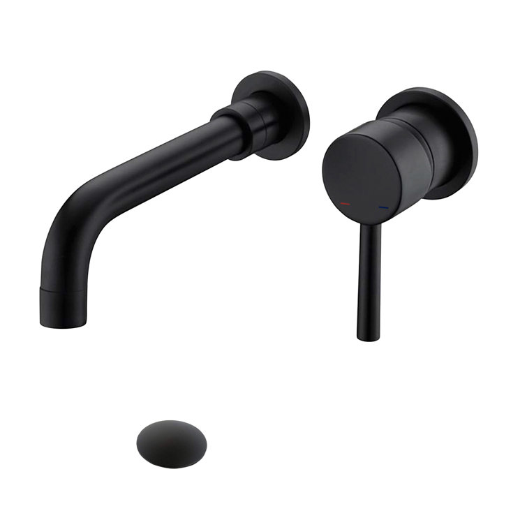 Wall Mounted Optional Single-handle Bathroom Faucet with Drain Assembly