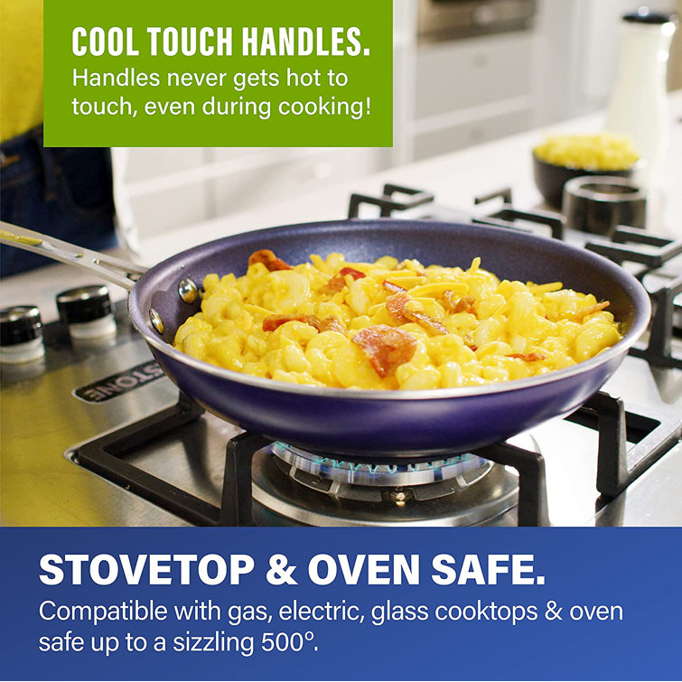 Granitestone Blue 10 Piece Nonstick Cookware Set, Stay Cool Handles, Oven &  Dishwasher Safe