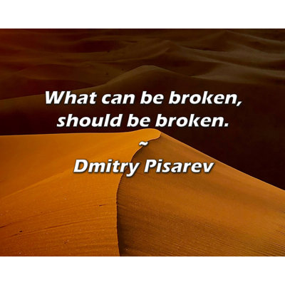 Dmitry Pisarev Quote: What can be broken, should be broken.