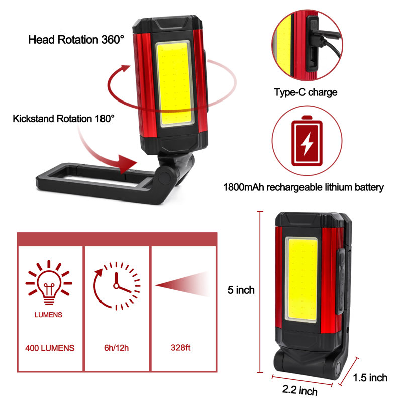 5'' Battery Powered Integrated LED Color Changing Work Light