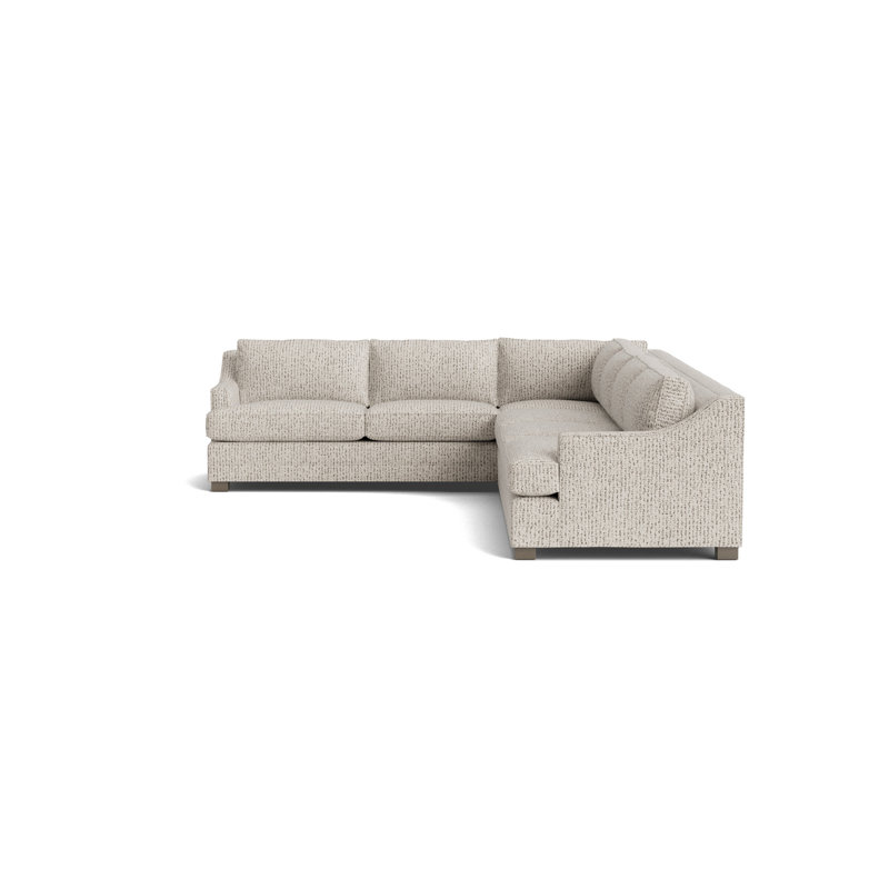 Keaton Slope Arm Without Nails Right Arm Sectional, Marshmallow - Toast, Driftwood