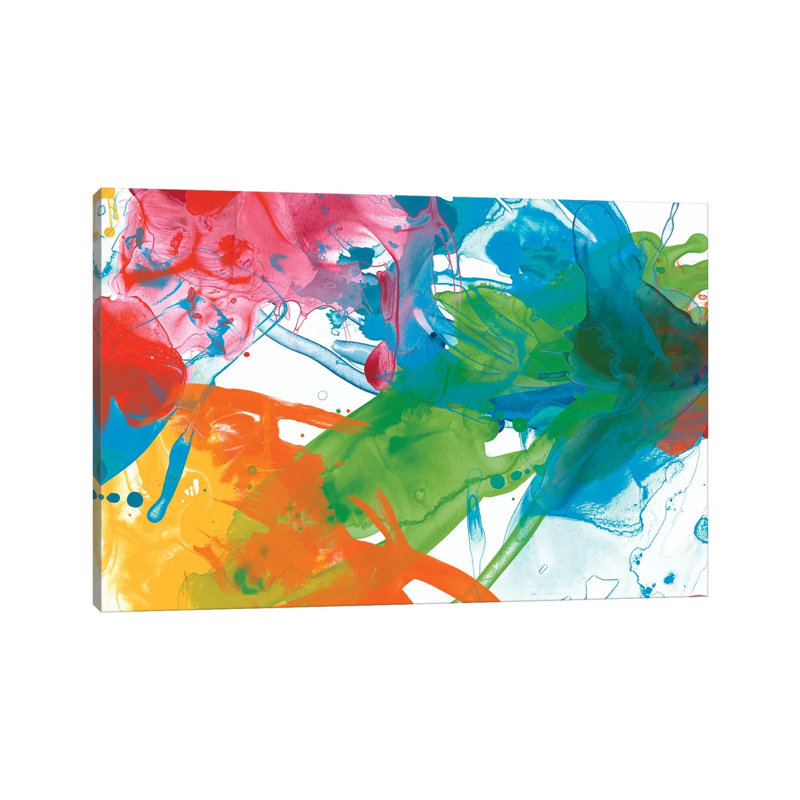 Primaire abstrait III par June Erica Vess - peinture sur toile tendue, H 8 po x l 12 po x P 0,75 po