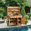 Banc de rempotage de jardin multifonctionnel avec chariot de rangement en bois et bois-125396992