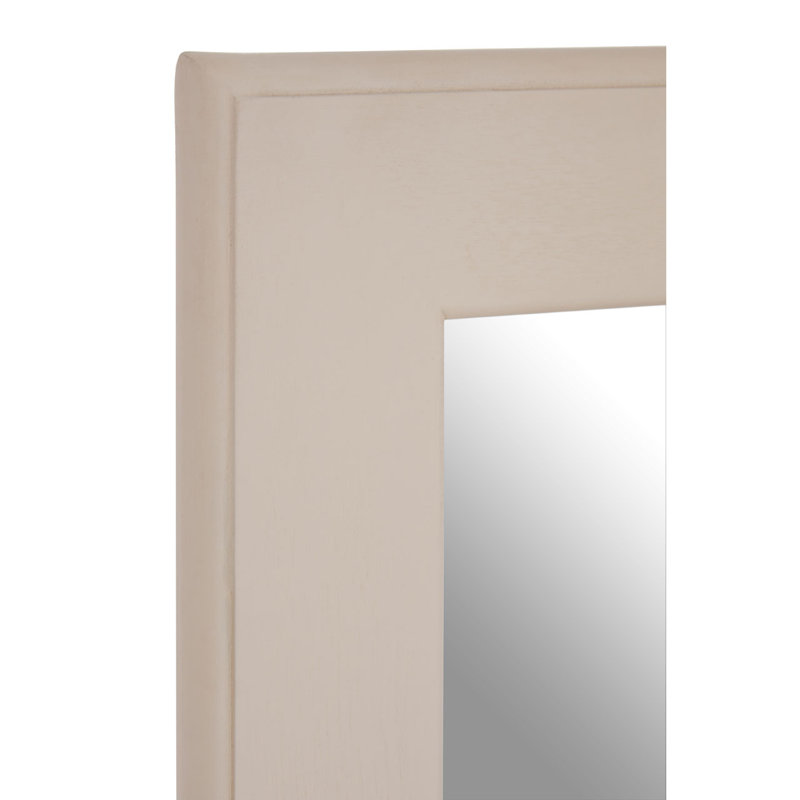 Wine Solid Wood Flat Wall Mirror, Antique White