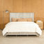 Solid Wood Bed Frame,Queen Platform Bed Frame with Headboard,Tall Headboard Natural Wood Bed ,No Box Spring Needed,Beige-88024736-88024749