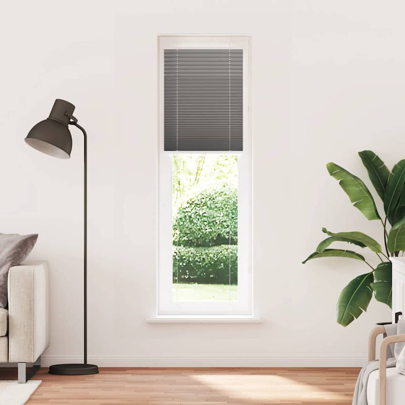 Room Darkening Pleated Shade, 60cmW x 200cmL, Anthracite