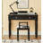 Black Retro Desk with Two Drawers