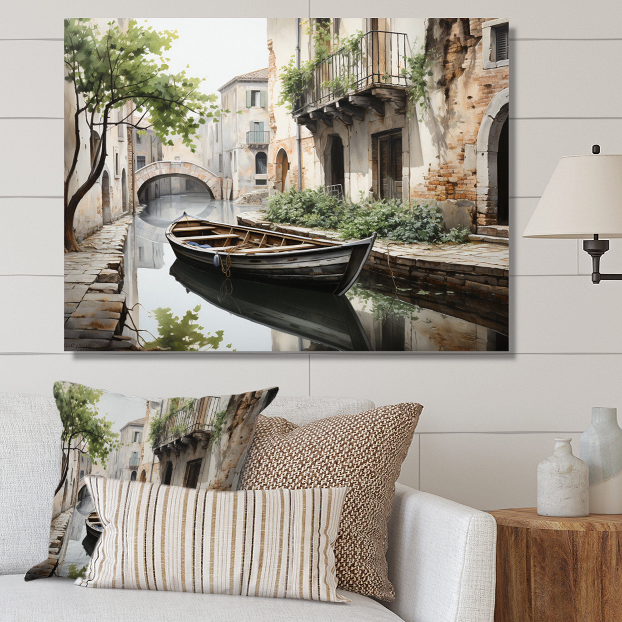 Longshore Tides Canal Quiet Passage Charcoal II Framed On Canvas Print  Wayfair