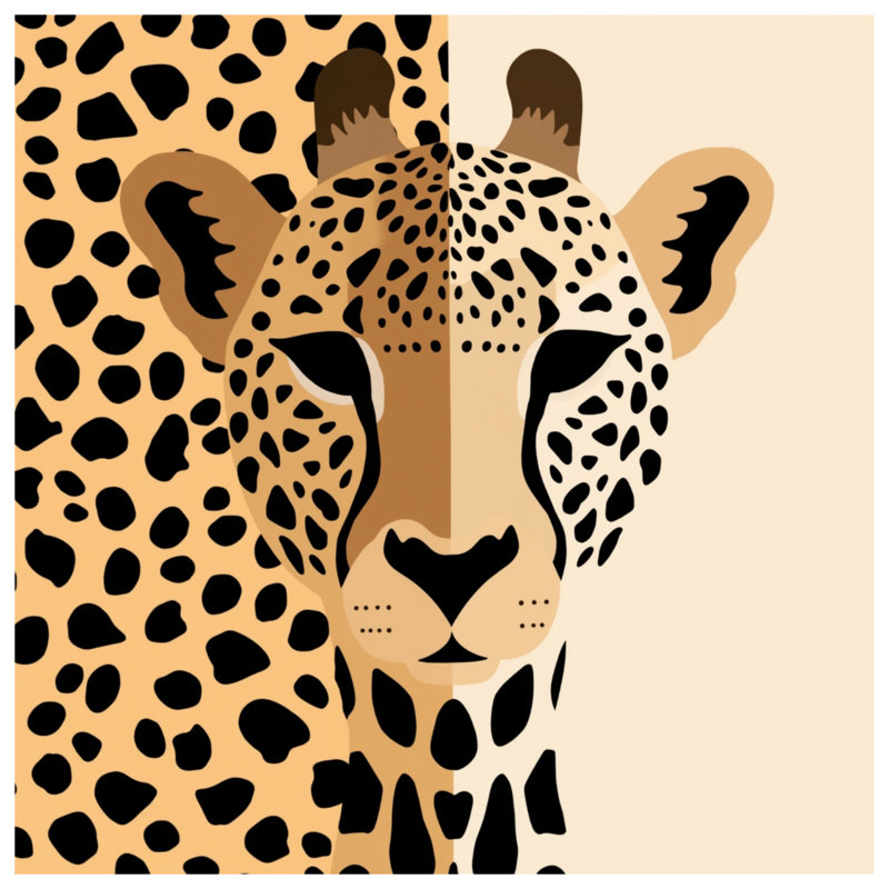 Tapisserie murale guépard - art mural guépard, H 50 po x l 60 po avec 4 œillets