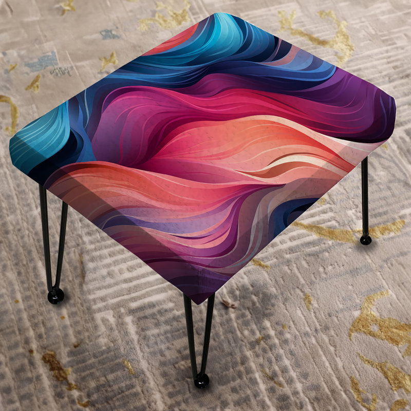Rose mystique Aura Symphony Waves - Repose-pieds rectangulaire abstrait