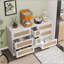 Chic armoire de rangement en rotin avec 9 tiroirs spacieux et poignées en métal pour une utilisation polyvalente à la maison