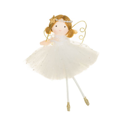 Hanging White Fabric Fairy Ballerina Girl Doll Pack of 10