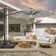 Shareny 132.3'' Lighted Cantilever Umbrella with Crank Lift Base Included