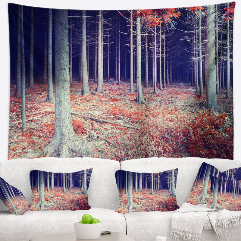 Paysage, magnifique paysage de forêt d'automne, tapisserie, H 32 po x l 39 po