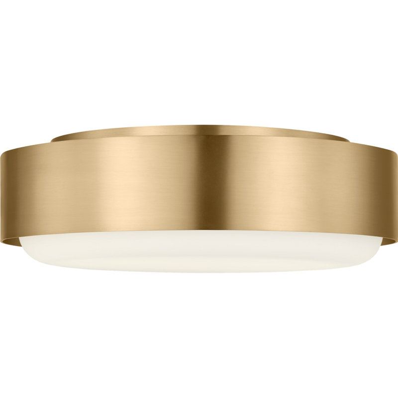 Richard June Transitional Aurelle Flush Mount Light, Estate Brass