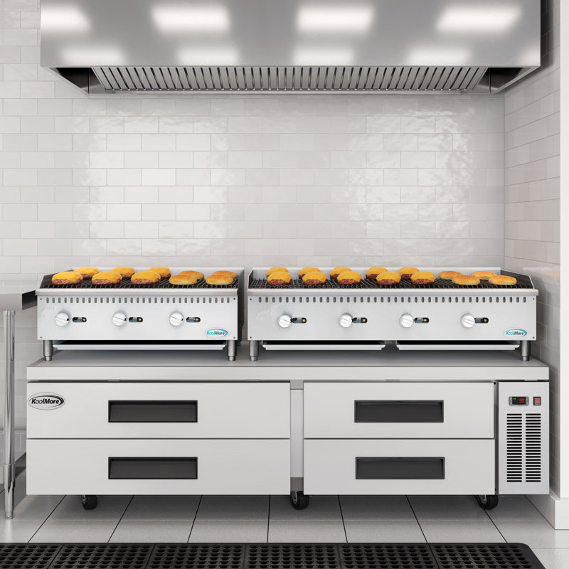 84" Stainless Steel Commercial Chef Base Refrigerator with Smart Features