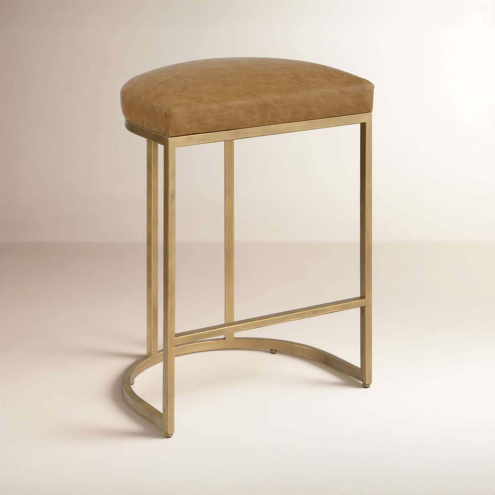 Novi Stool, Brass, Brown