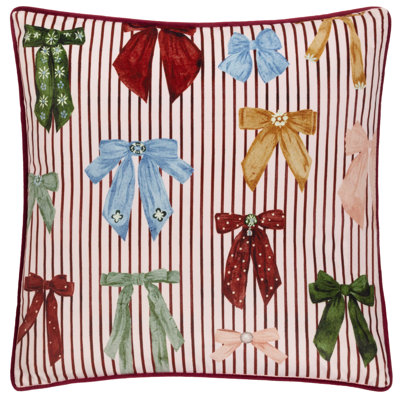 Noortje Bows Abstract Pink Square Cushion