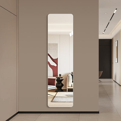 Miroir de coin mural 60 po x 15 po rond pour chambre à coucher, salle de bain, salon