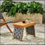 Table d'appoint pliable Huntsville en bois d'acacia durable et conception portable pour une utilisation extérieure