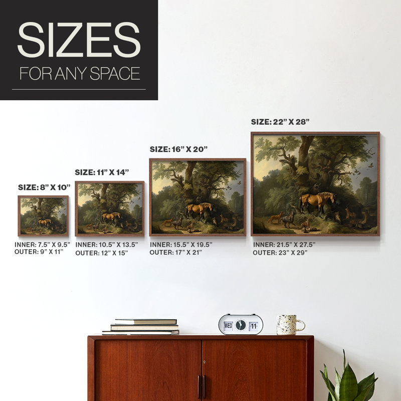 Chirstmas Art-CDX - Reproduction encadrée - Restickable, H 8 po x l 10 po, Noyer