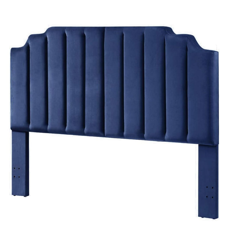 Gabbrielle Tufted Upholstered Headboard, King, Navy Blue