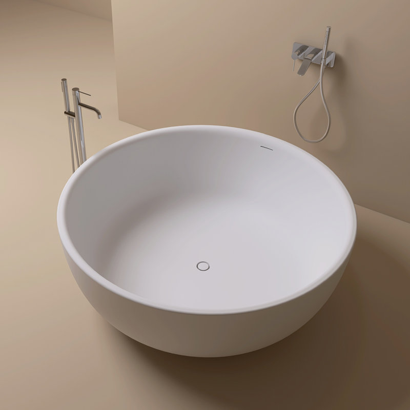  Baignoire de trempage autoportante en résine 59 po x 59 po